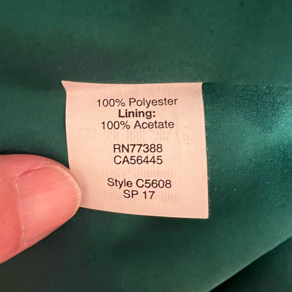 JCrew Green Print Slip Over Head Dress | Size 2 | Like New - Picture 7 of 8